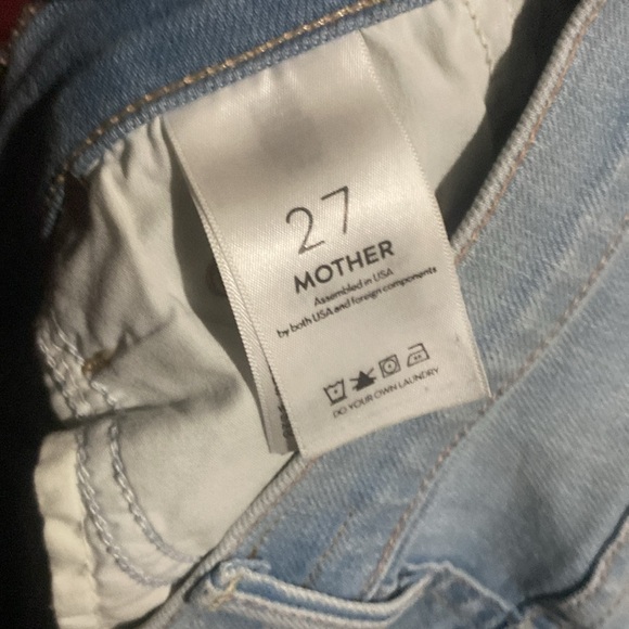 MOTHER THE OUTSIDER ANKLE CHEW IN POISONED PETALS HIGH WAISTED FLARE LEG RAW HEM - Picture 10 of 11